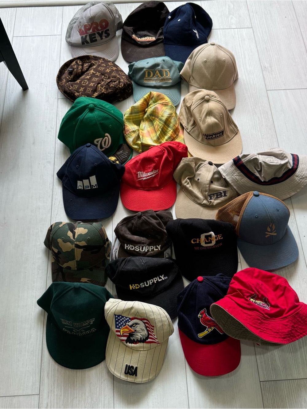 Mixed Hat Lot - 22 Multicolor Baseball, Trucker and Buckets